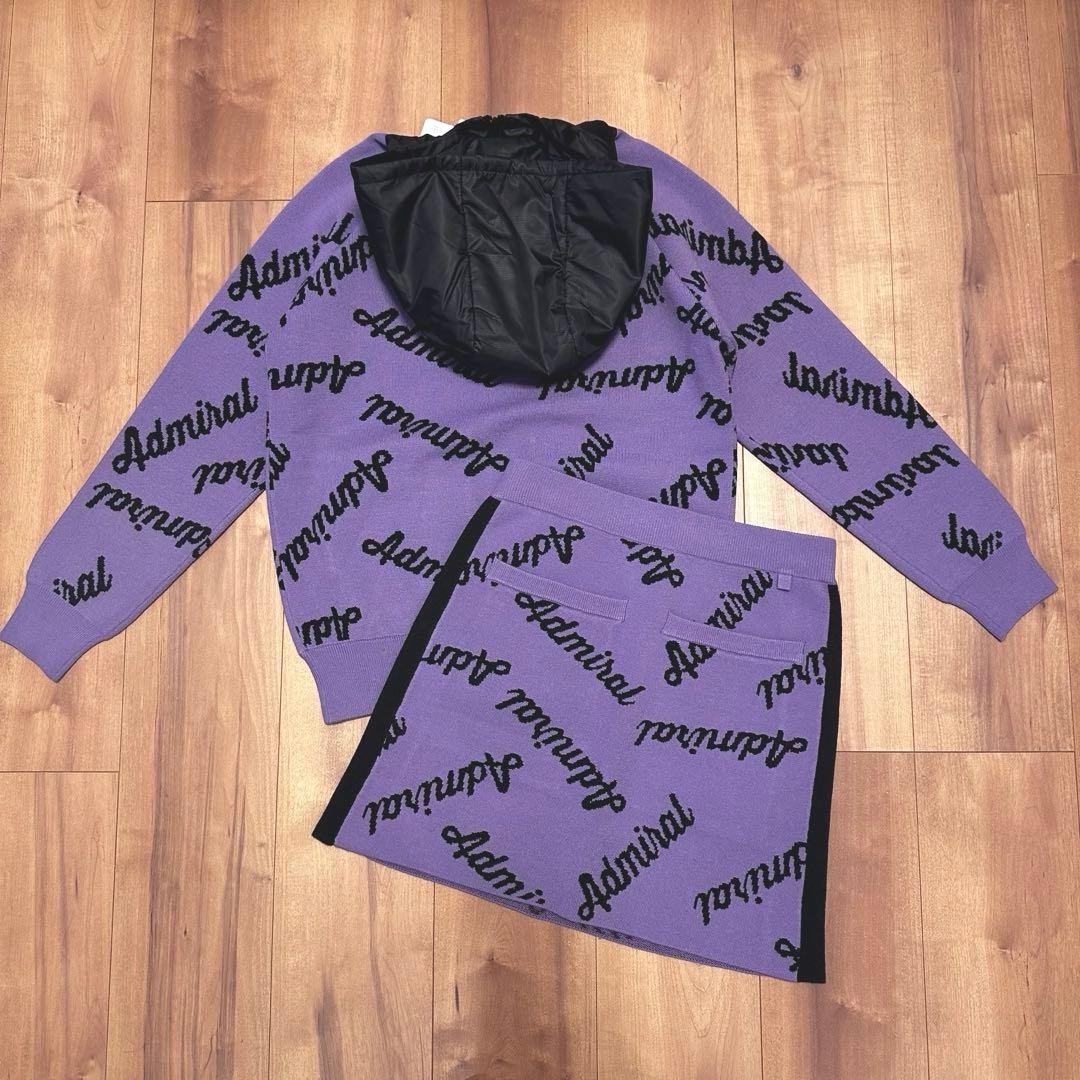 防風　長袖　フーディ　ニット　スカート　セットアップ　サイズM 秋冬　蓄熱保温