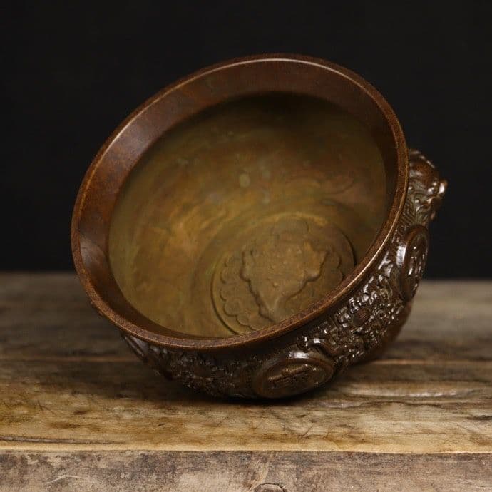 銅器 蘇工 獅耳聚宝盆 香炉 聚財預金壺 工芸品 美術品 置物