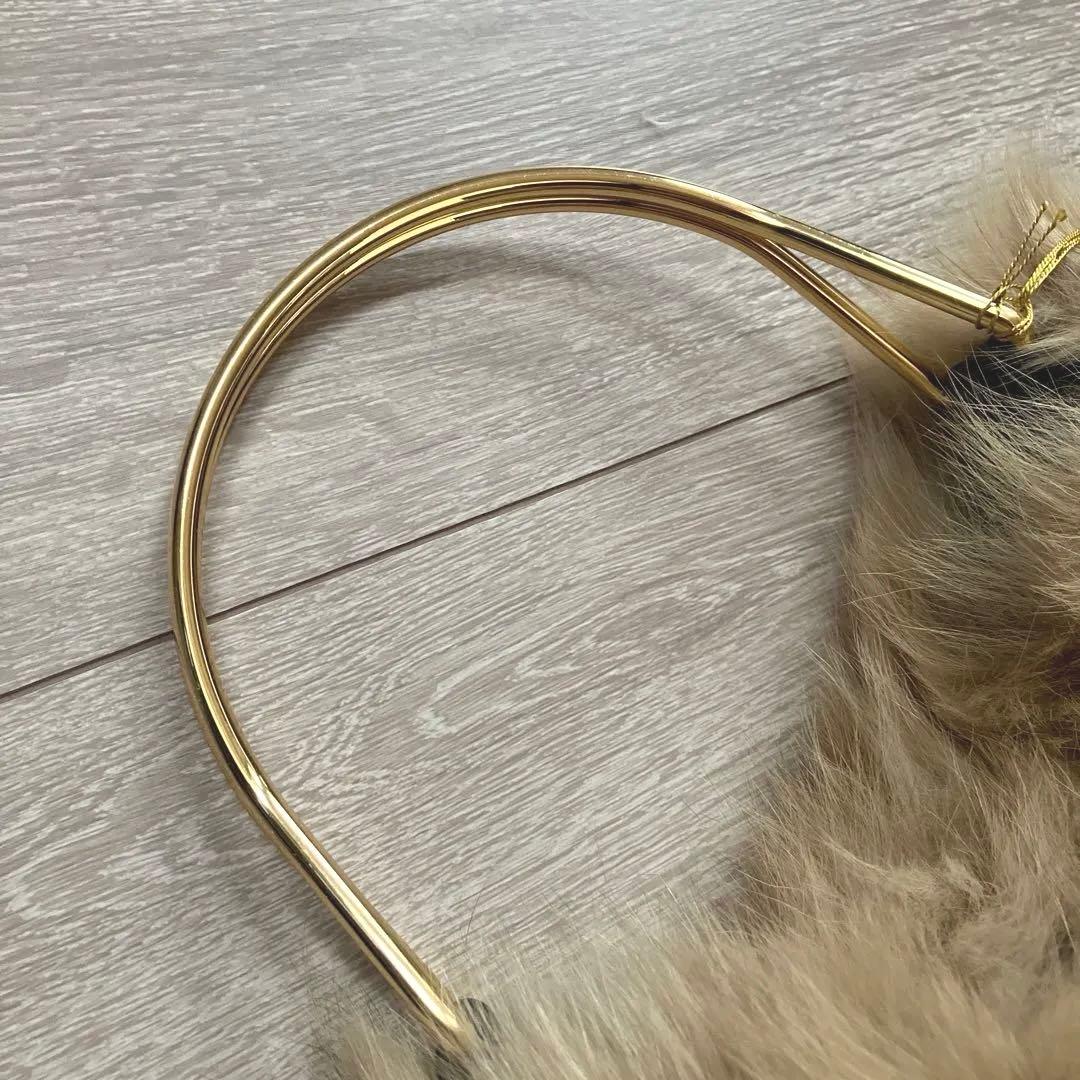 ヴィオラドーロ 定価3.7万 新品 フォックスファーリングバッグ ベージュ