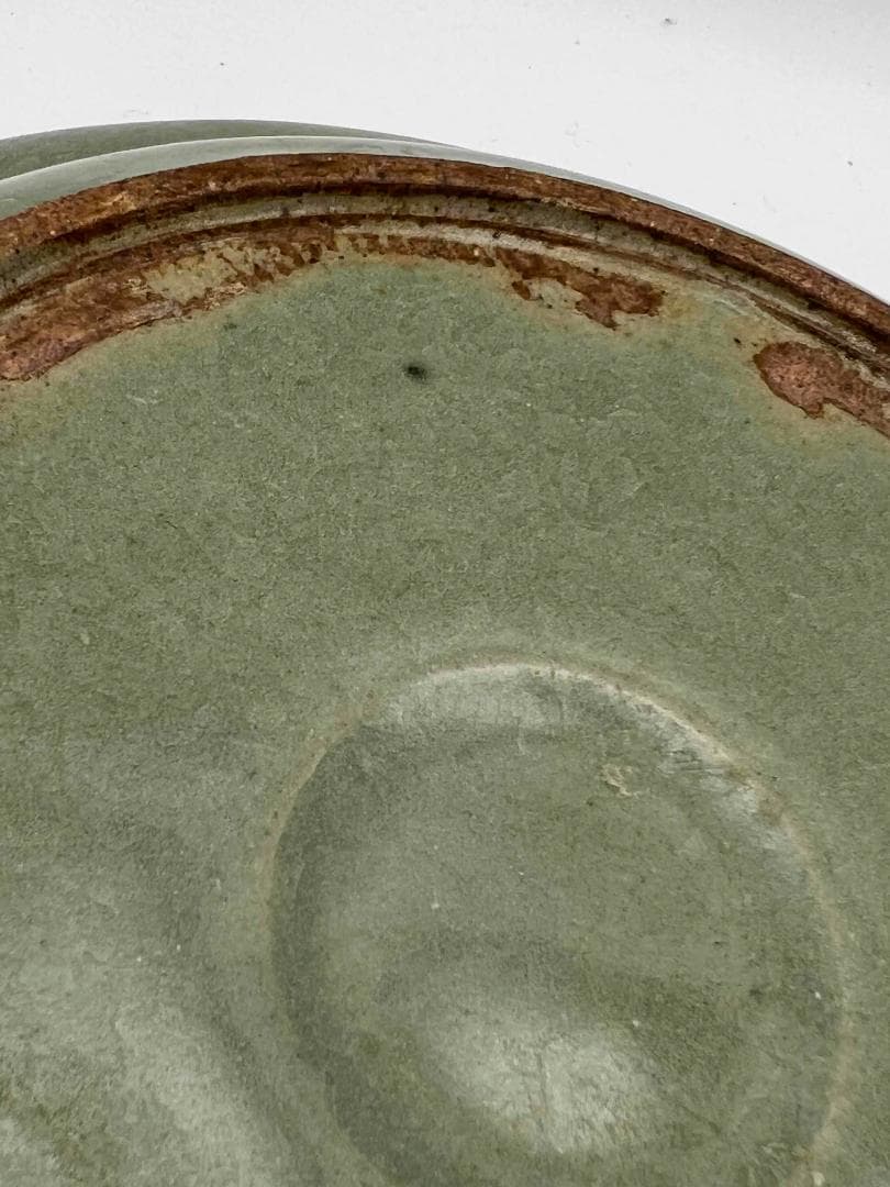 明時代 青磁 龍泉窯盤 青磁皿 唐物 古賞物 時代物 旧家蔵出し(