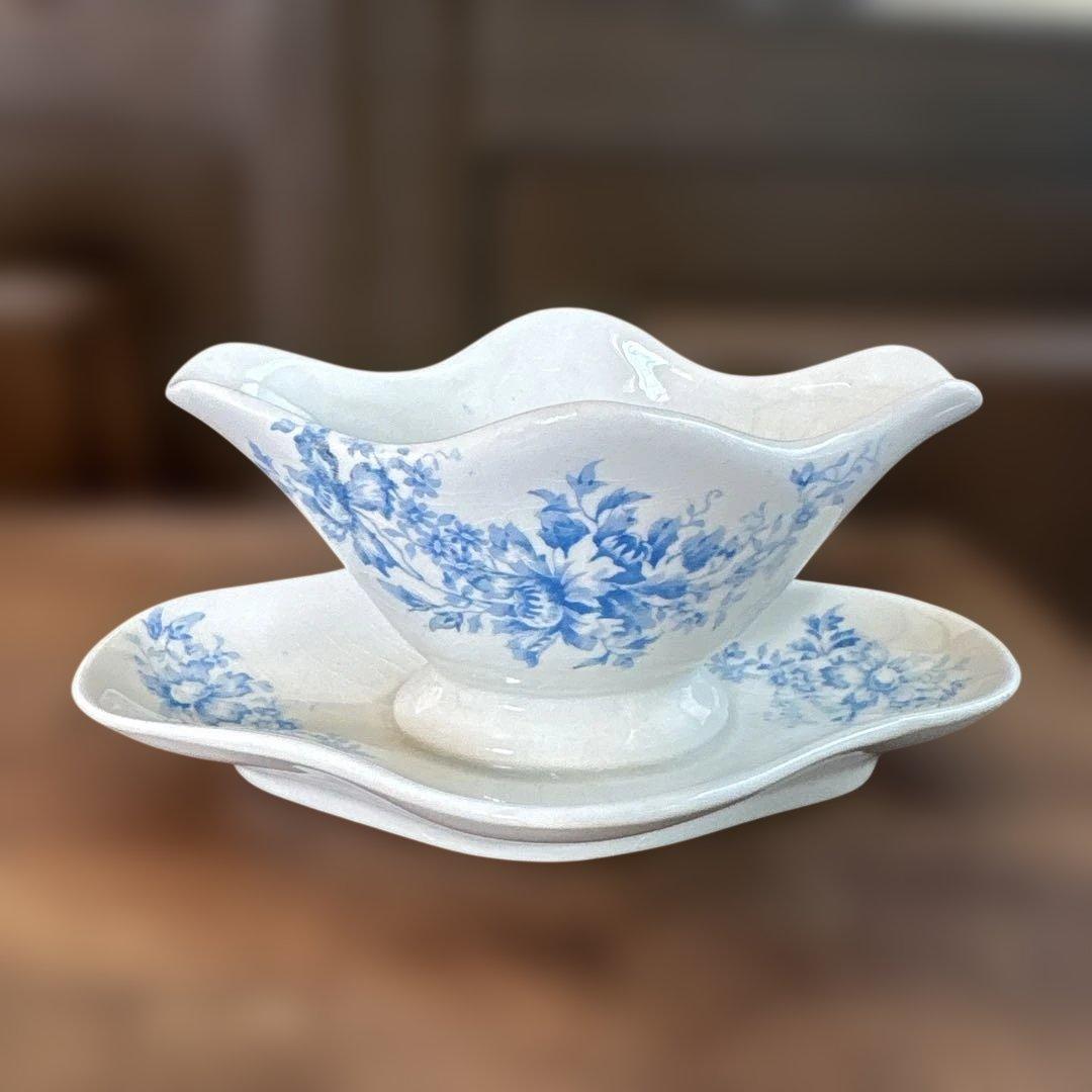 フランスアンティーク　ブルーのお花のソーシエール フランスアンティーク ブルーのお花のソーシエール