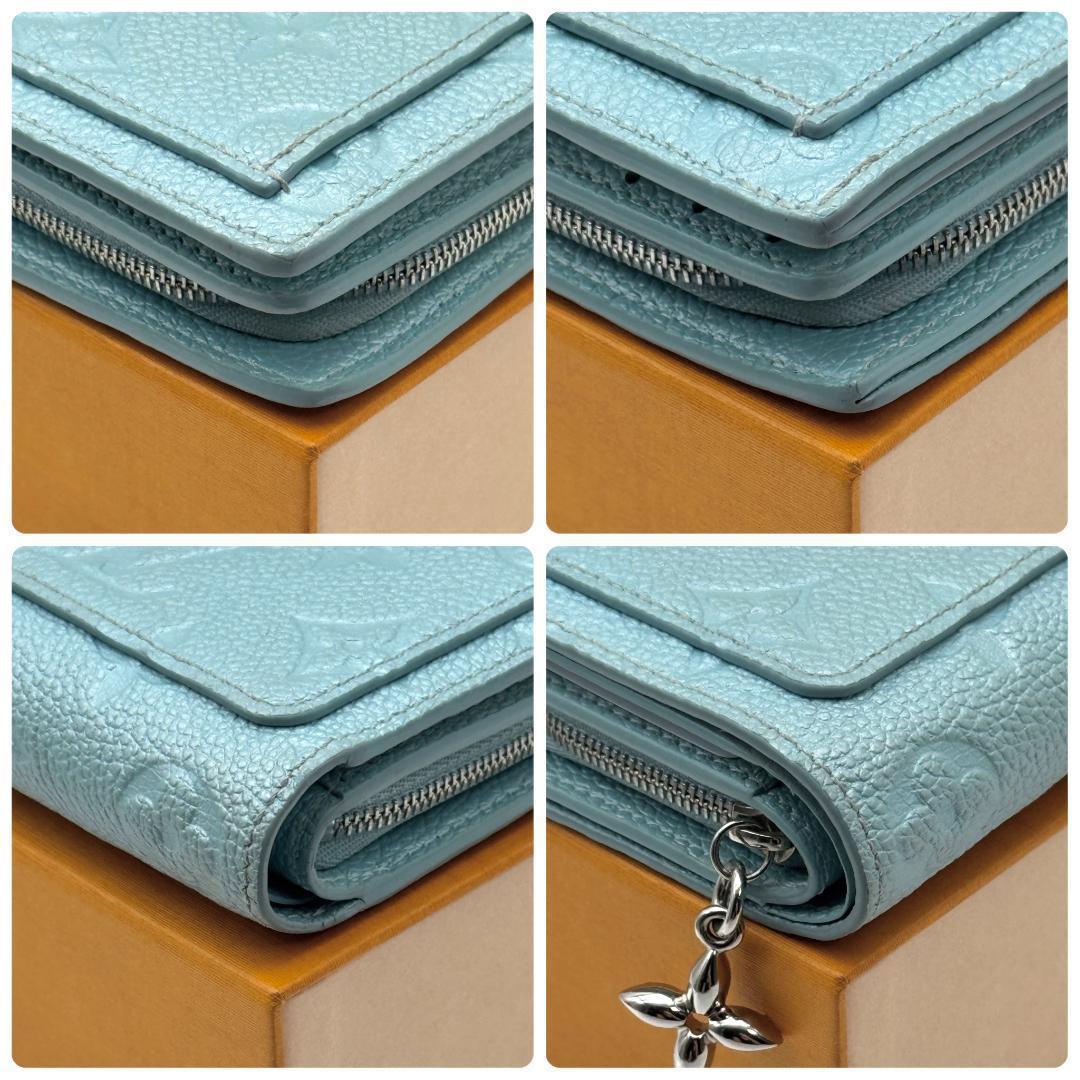 完売品 展示品級 ルイヴィトン アンプラント クレア アズールフロスト 折財布