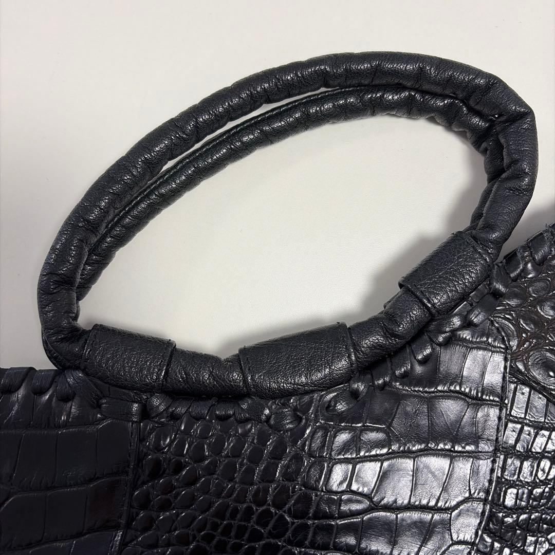 IBIZA ブラック　ワニ革　ハンドバッグ　美品！