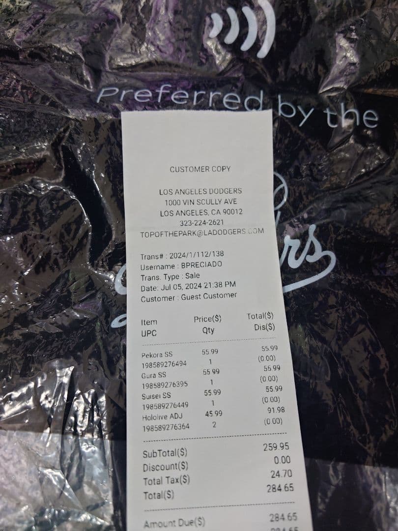 ドジャース✕ホロライブコラボ　2024（Tシャツ、キャップ、トレカ）フルセット