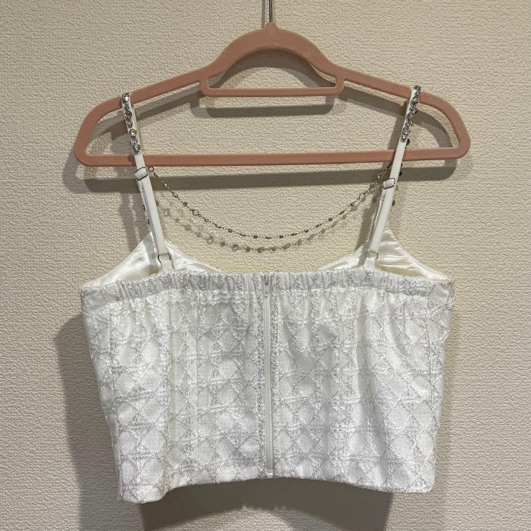 Robe de Fleurs Glossy ホワイトミニドレス