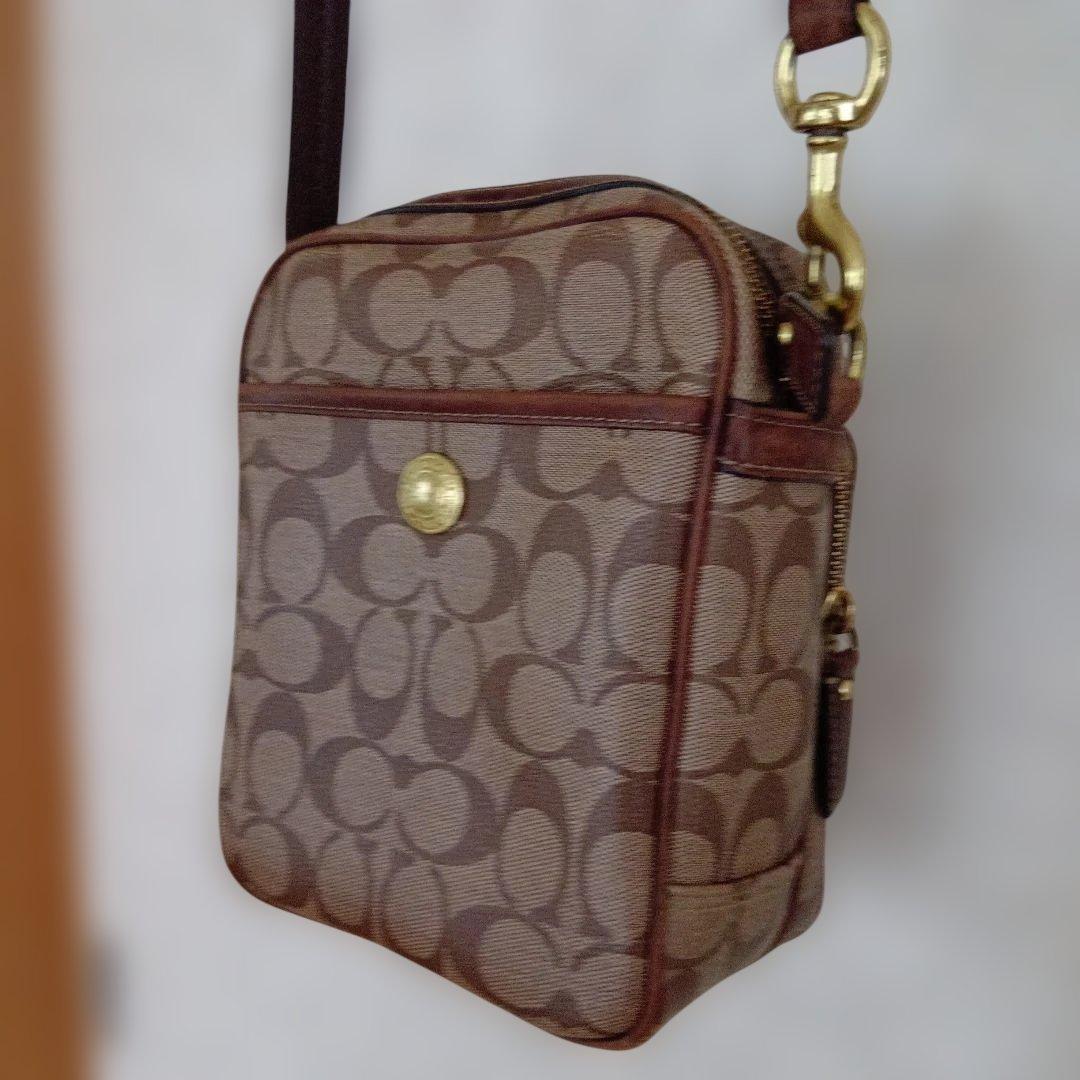 Coach ストライプデザイン ショルダーバッグ