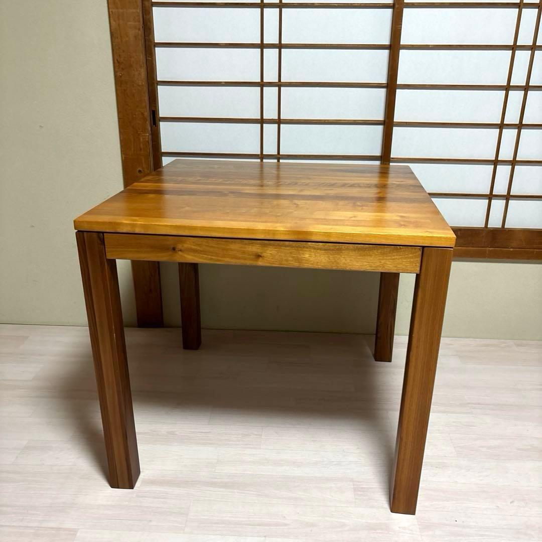 【良品】無印良品 無垢材 ダイニングテーブル 引出し 付き ウォールナット