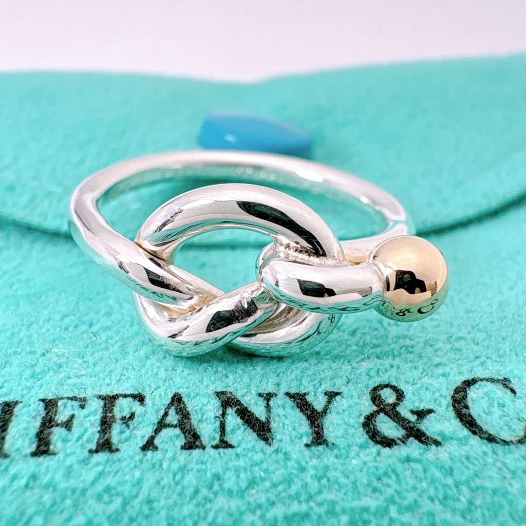 美品 オールドティファニー ラブノット コンビ 11.5号 シルバー k14