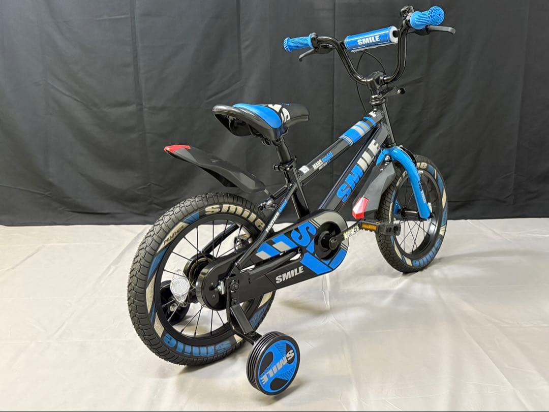 14インチ PANTHER SMILE 子供用自転車 補助輪付き ブラックブルー