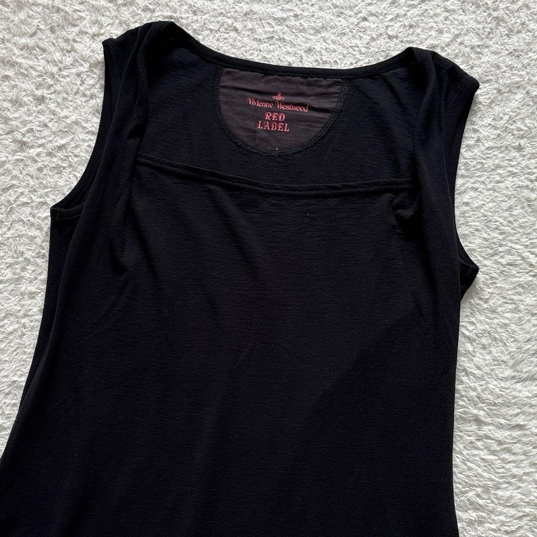 ヴィヴィアンウエストウッドレッドレーベル　オーブ刺繍タンクトップ　ブラック　希少
