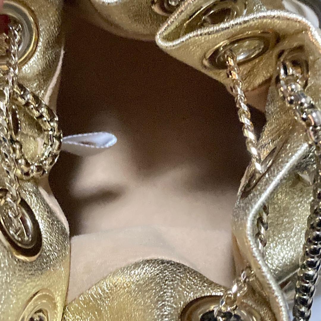 正規品 美品 ジミーチュウ バッグ ゴールド マイクロ ボンボン パーティー