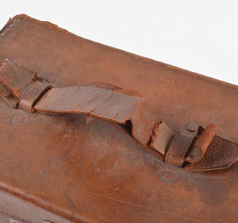 中国　竹嵌　骨牌　背竹牌　麻雀牌　皮製ケース付　D　8705