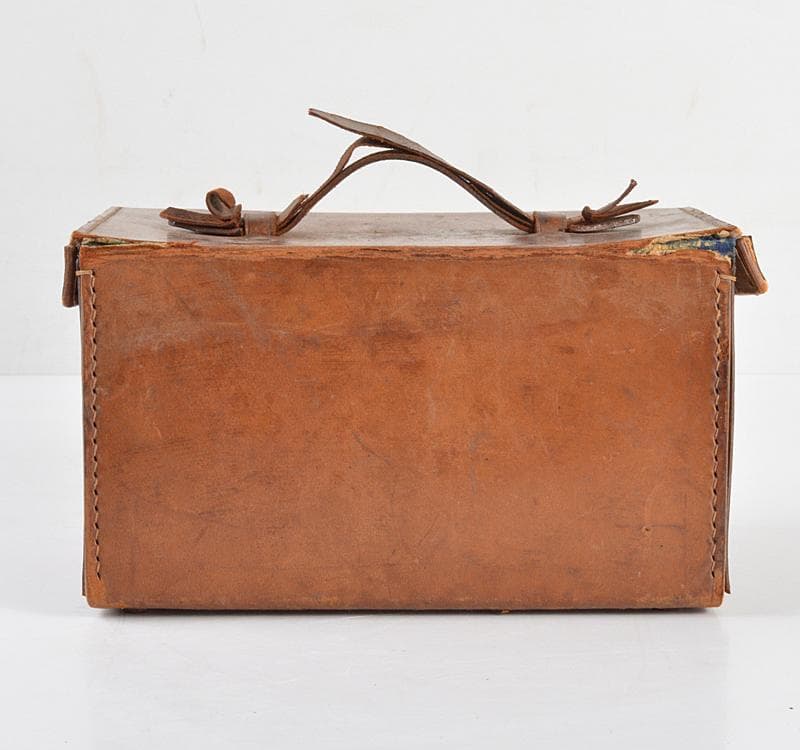 中国　竹嵌　骨牌　背竹牌　麻雀牌　皮製ケース付　D　8705