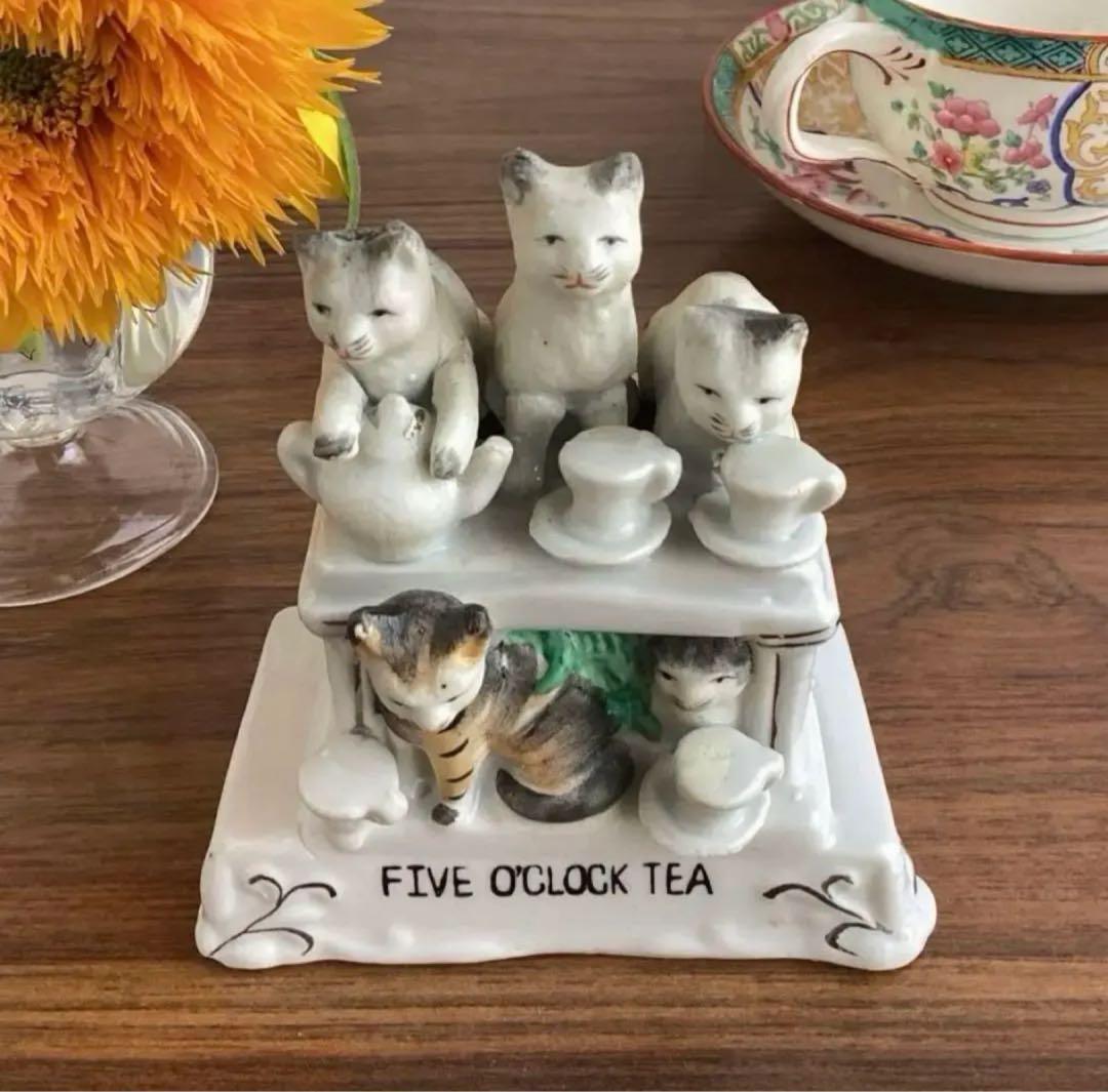 英国アンティーク1885年 ♤ 5匹の猫と5時のお茶 ♤ フェアリングの通販