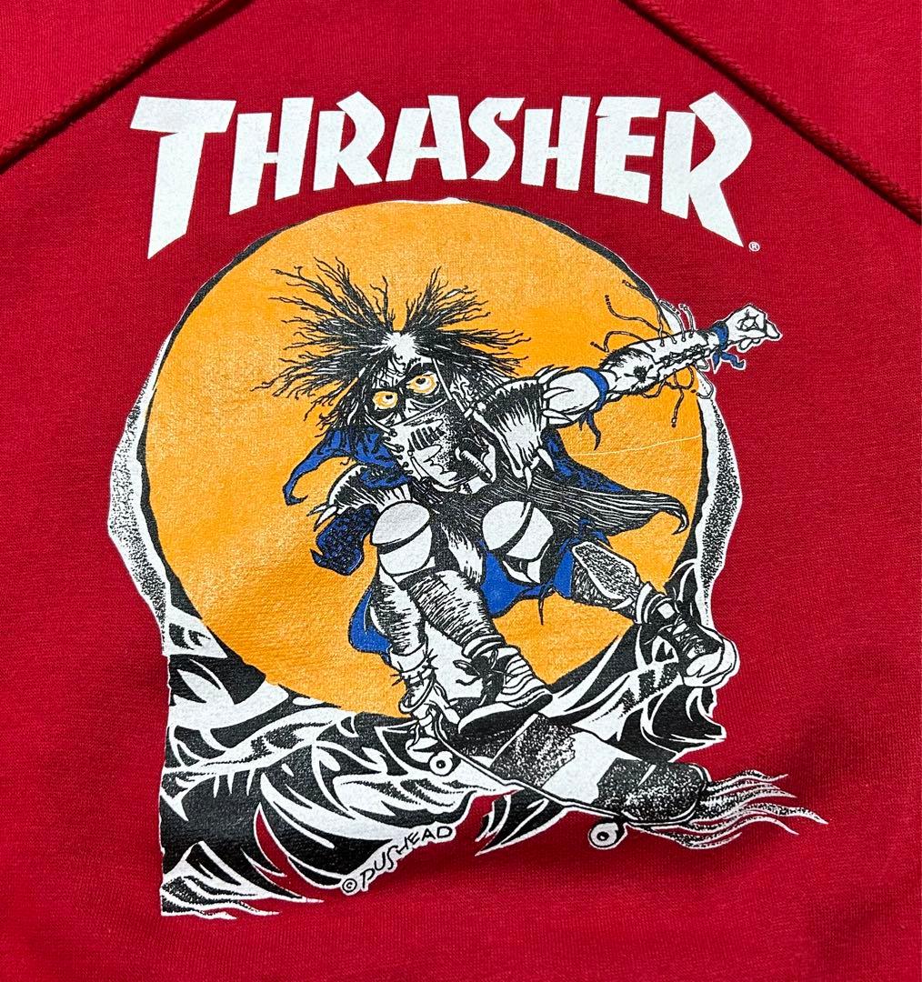 THRASHER PUSHEAD パーカー レッド サイズL