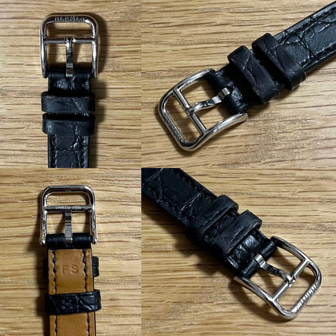 ブラック アリゲーター レザー ベルト 時計 エルメス ケープコッド HERME