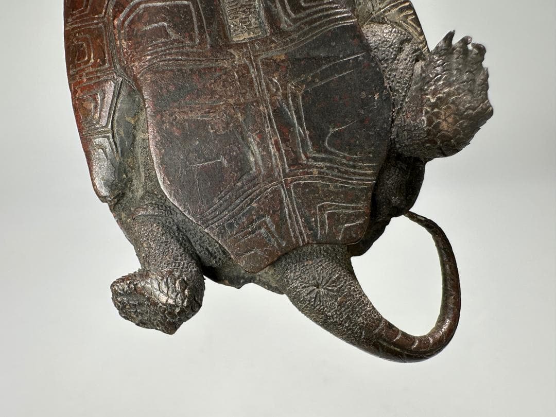 銅製　亀　置物　文鎮　在銘有