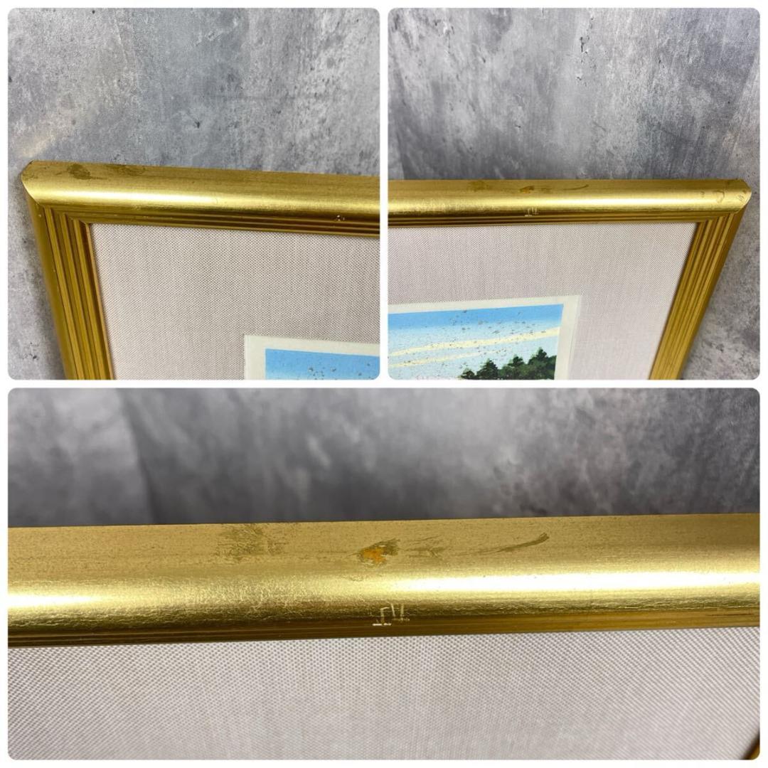 井堂雅夫 日本の四季 春 春爛漫の滝桜　金銀箔手彩木版画 額装 903/950