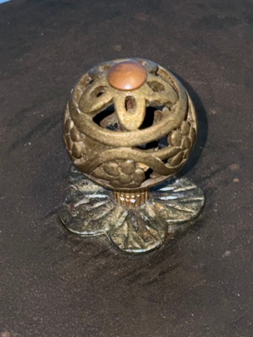 ◇『亀文堂 日本梅泉 花透かし摘銅蓋 象嵌時代鉄瓶』