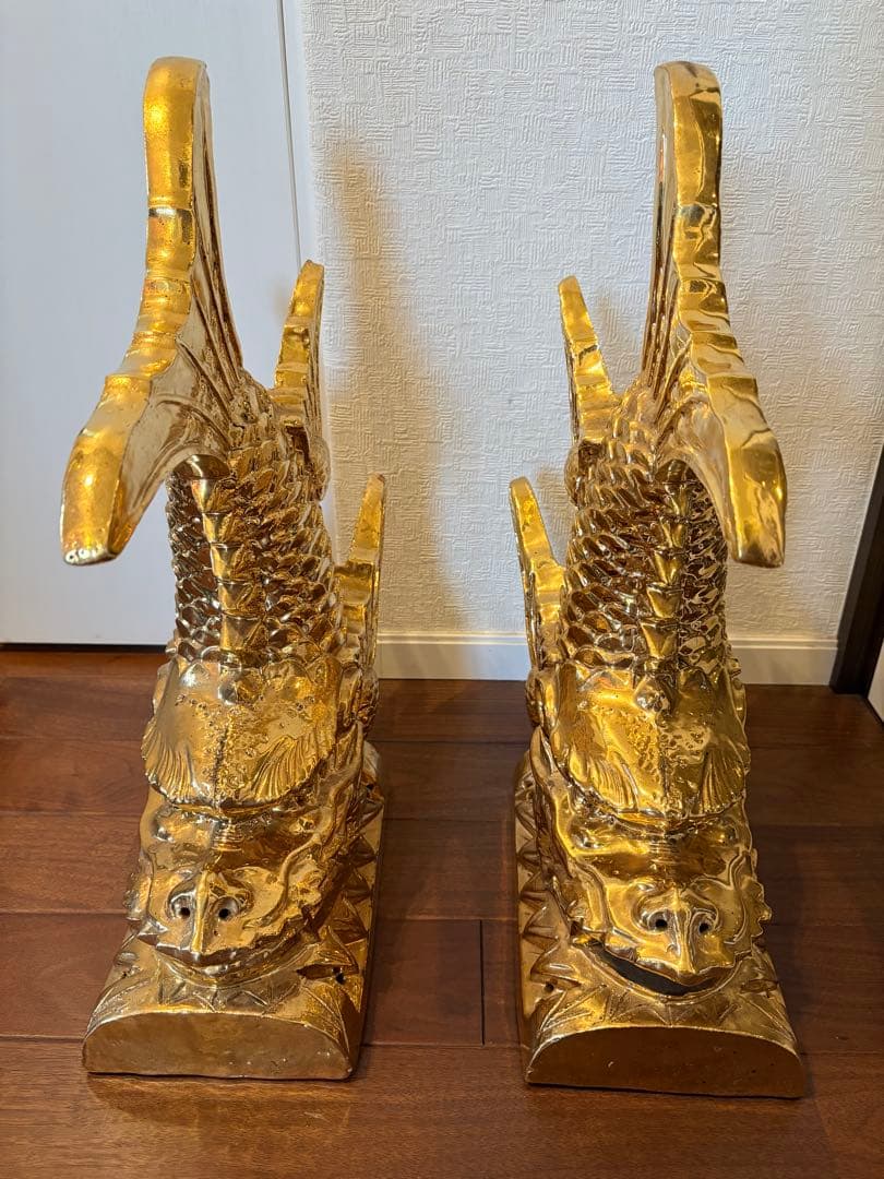 値下げしました！鯱鉾（しゃちほこ）置物 ペア 鯱鉾（しゃちほこ）置物 ペア 楽天市場】シャチホコ 置物（インテリア