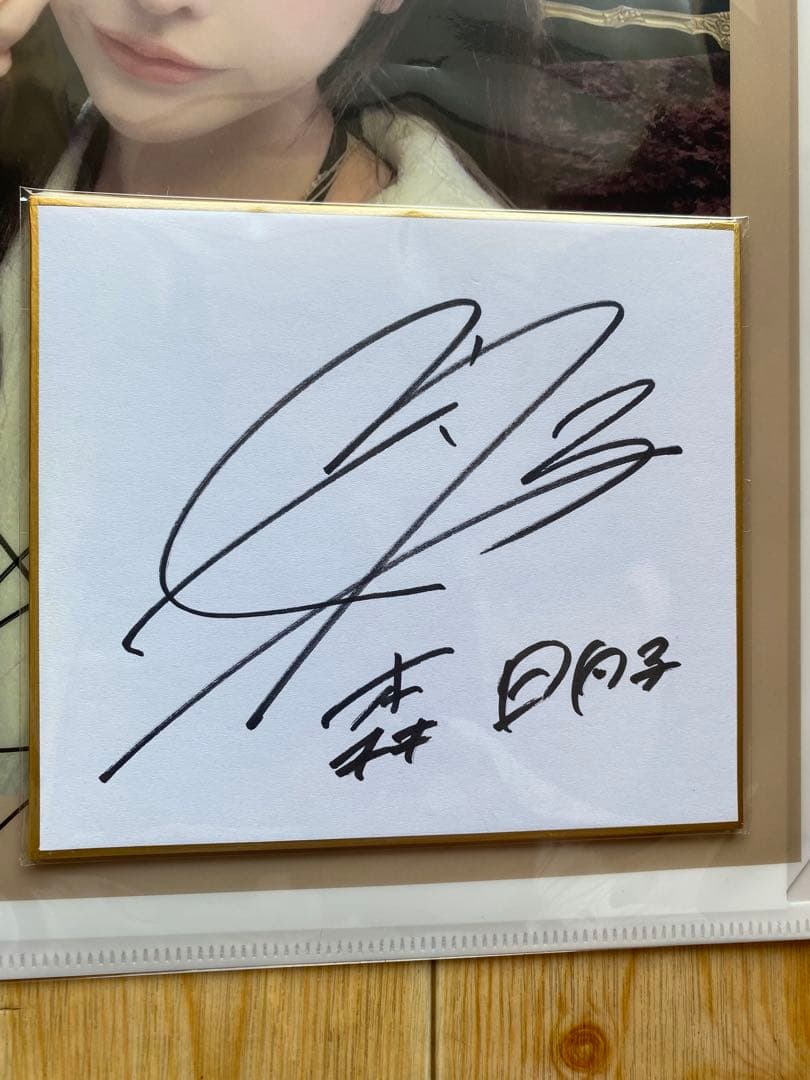 森日向子 直筆サイン入りクリアファイル+ミニサイズサイン色紙