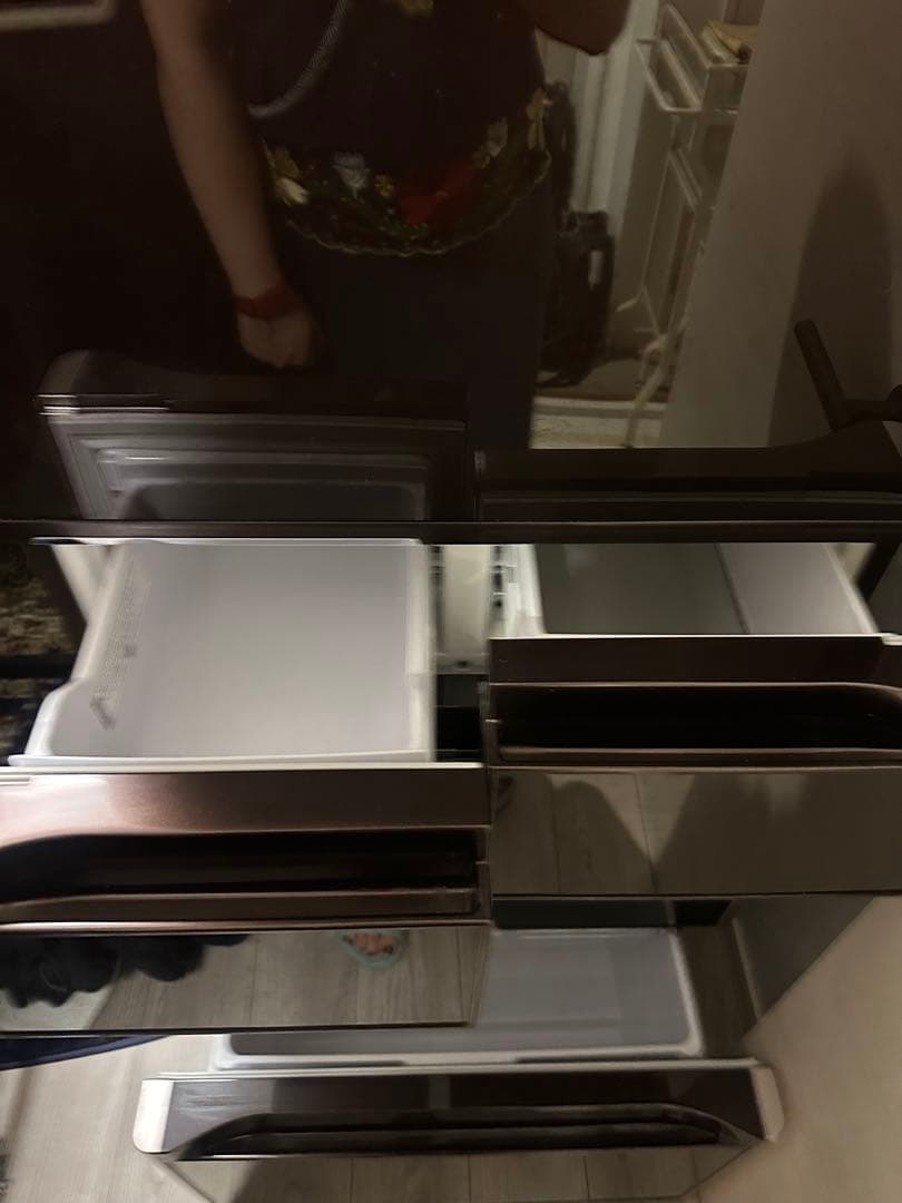 ブラック冷蔵庫 5ドア フレンチデザイン