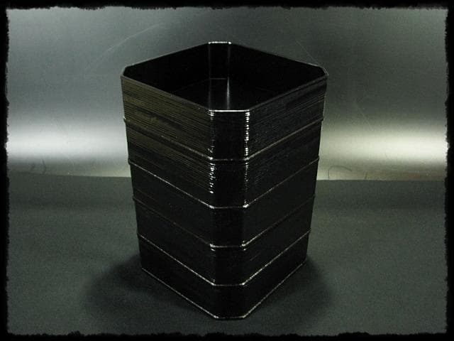 一閑 黒 縁高 片木目 平安 昭斎 渕高重 茶道具 主菓子 菓子器 f200