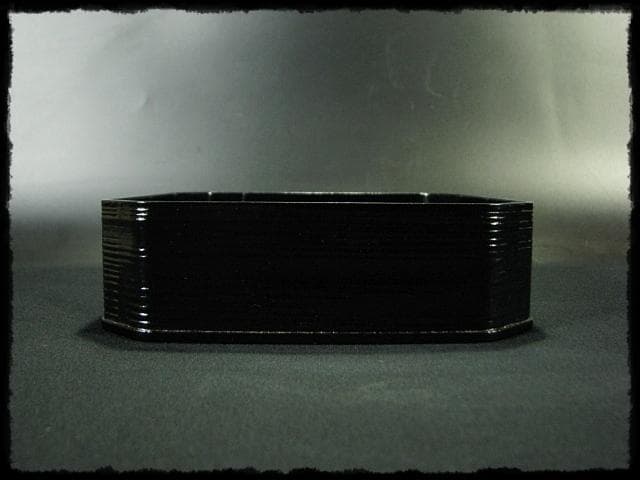 一閑 黒 縁高 片木目 平安 昭斎 渕高重 茶道具 主菓子 菓子器 f200