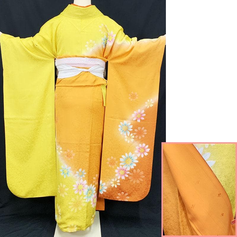 503z2☆振袖 courreges 金彩 地紋☆美品 成人式 結婚式 十三参り