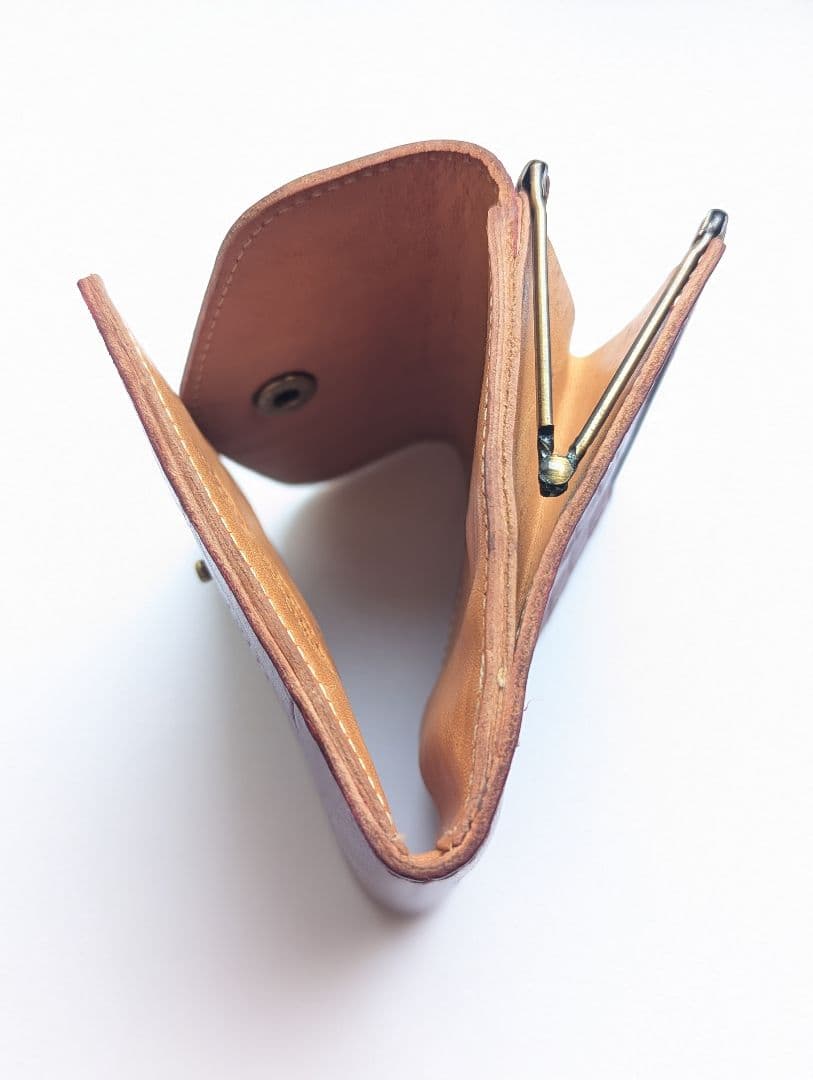 イルビゾンテ がま口【ボルドー×ヌメ】クロコ型押 バイカラー 美品