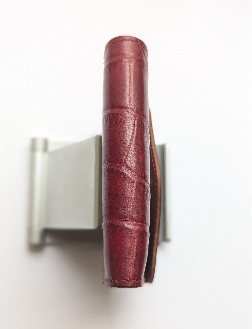 イルビゾンテ がま口【ボルドー×ヌメ】クロコ型押 バイカラー 美品