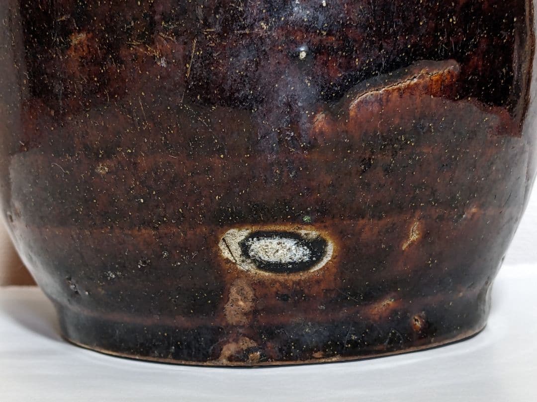 ♢江戸時代 尾呂窯 鉄釉 徳利 瓶 酒器 18世紀初頭 花器