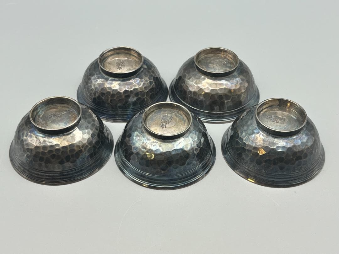 【海】山崎謹製　酒器セット　純銀製　徳利＆お猪口(ぐい呑)　総重量約284.5ｇ