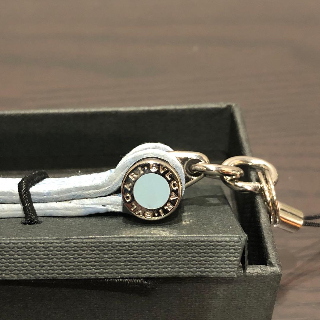 BVLGARI ストラップ レザー ライトブルー 新品 タグ