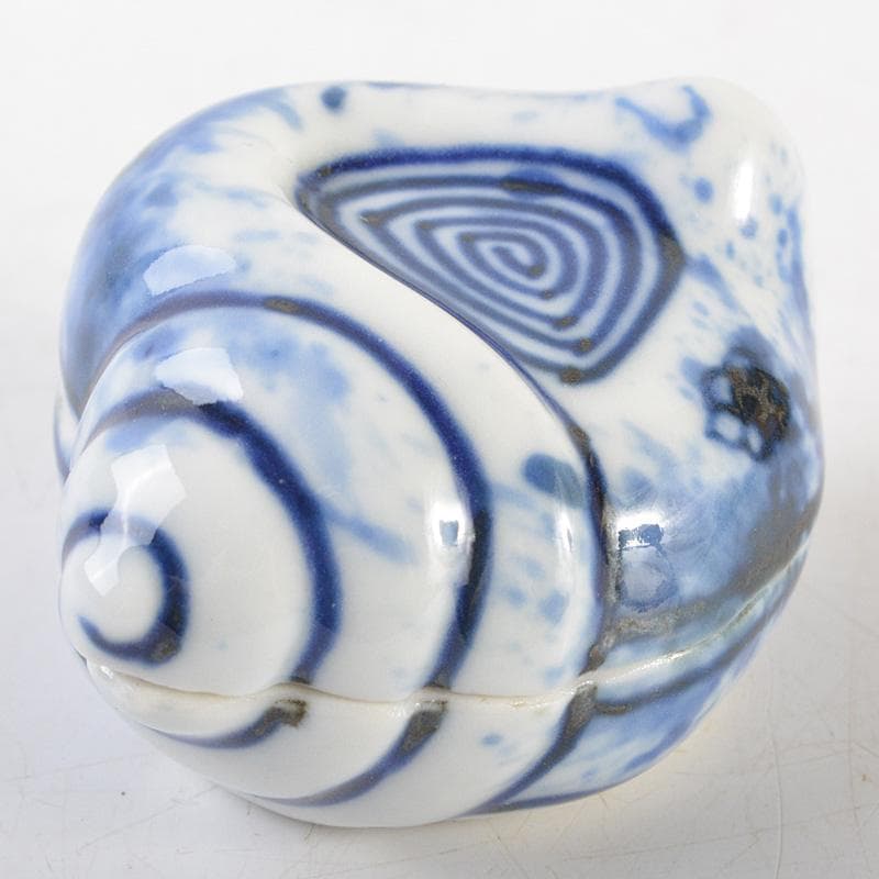 茶道具　平安　竹泉造　倣青華磁　貝香合　共箱　M　R7314