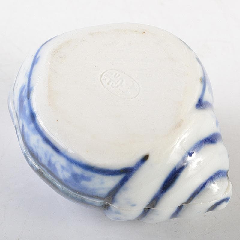 茶道具 平安 竹泉造 倣青華磁 貝香合 共箱 M R7314