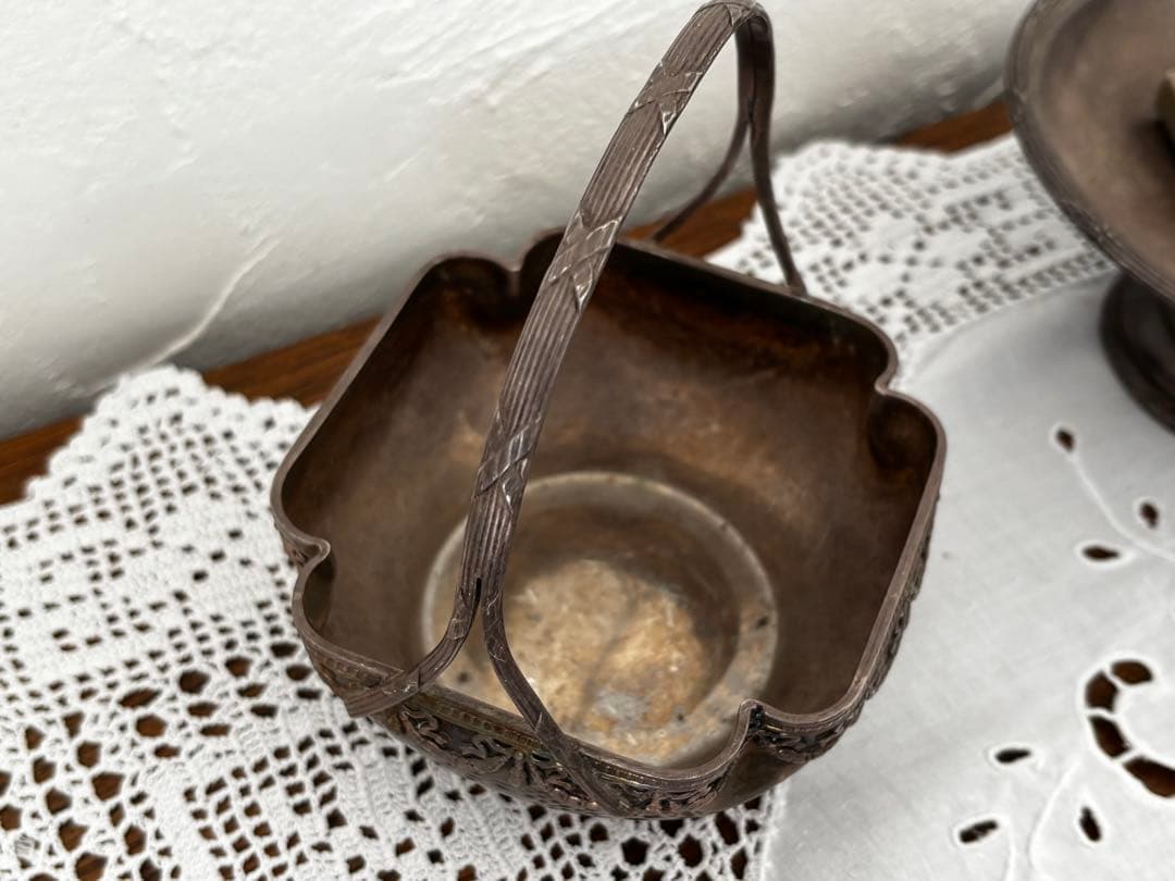 フランス 蚤の市 リボン装飾 小物入れ ブロカント - メルカリ