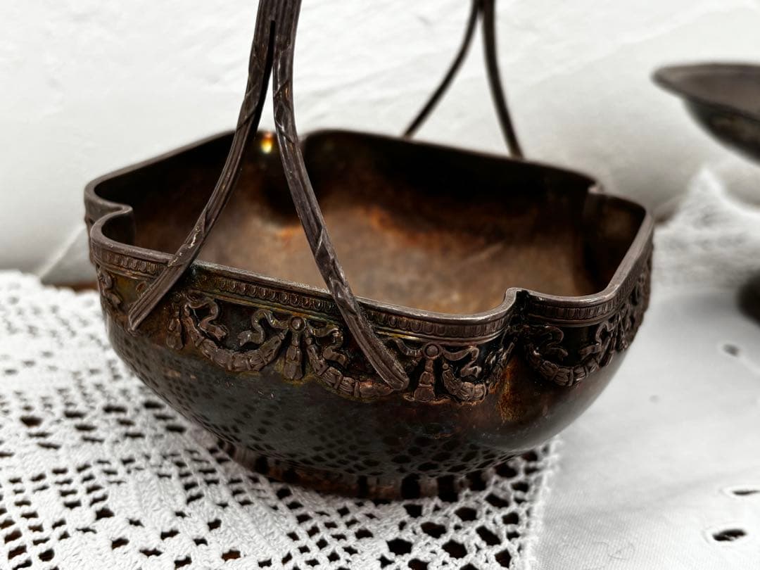 フランス 蚤の市 リボン装飾 小物入れ ブロカント - メルカリ