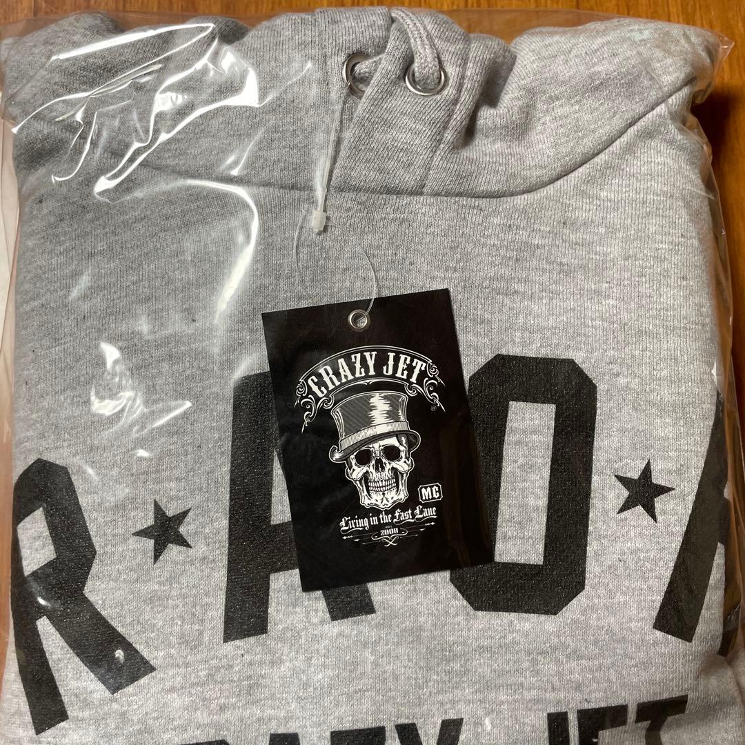 CRAZY JET MOTOR CYCLE パーカー　グレー　XLサイズ