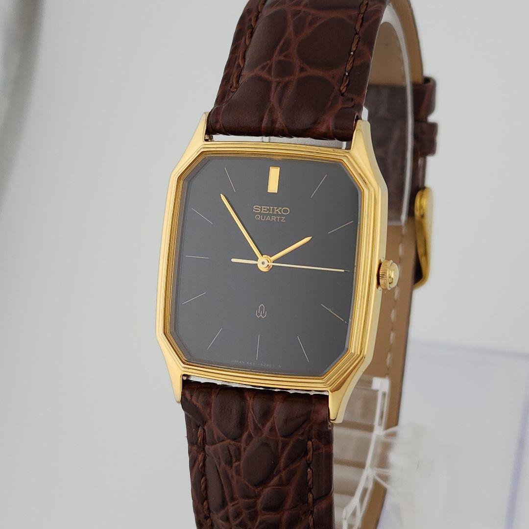 希少【新品電池】 SEIKO メンズ 腕時計 オクタゴン ゴールド 新品ベルト