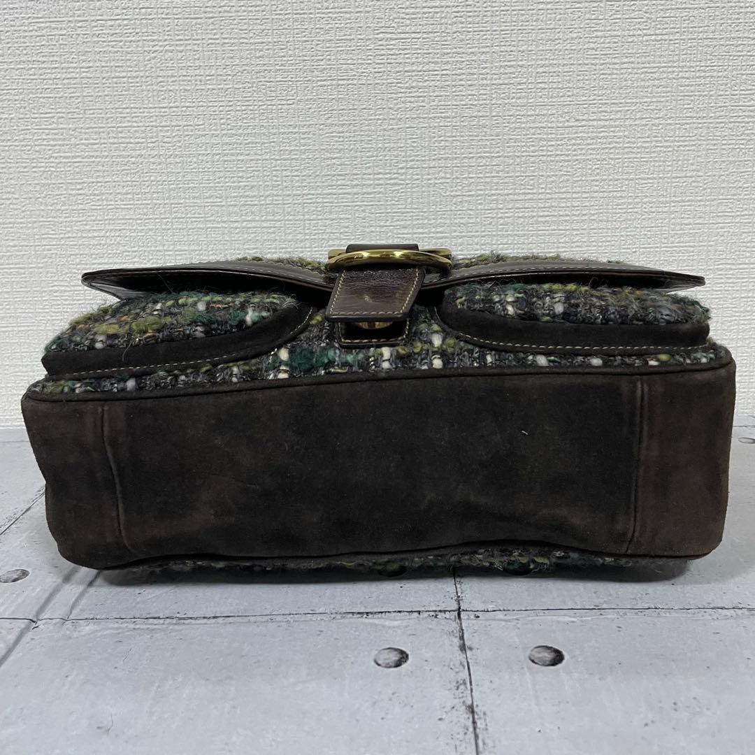 希少　COACH コーチ　ツイード×レザー ショルダーバッグ ワンショルダー