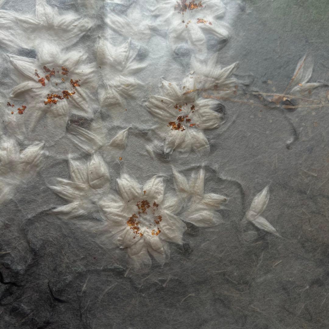 和紙絵 山内一生 華 人間国宝 小原工芸紙 Issei Yamauchi 日本画