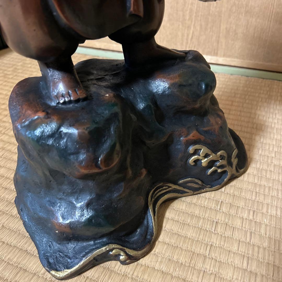鯛抱き戎様 鋳造 新品保管品 極美品 大型オブジェ 高さ50