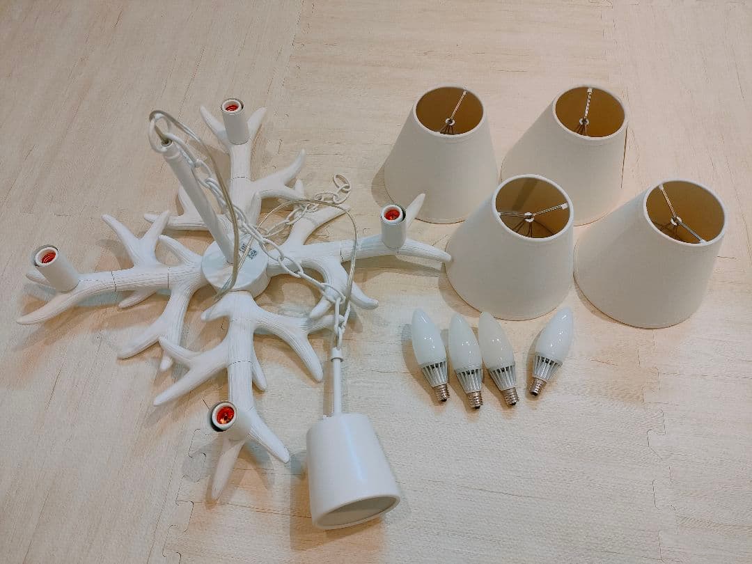 北欧 シャンデリア 吊り下げ照明 LED電球付き ホワイト Cantona 北欧