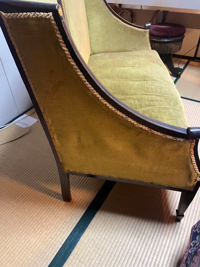 アールデコ 2人掛けソファー 1920年代製 当時物￼送料込み