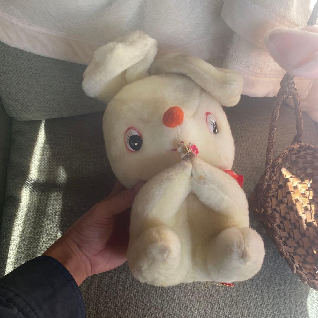 昭和レトロ　ビンテージ　サンエートイ　SAN-EI TOYS うさぎ　ぬいぐるみ
