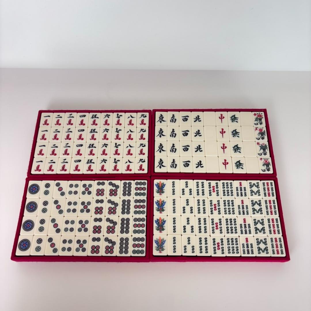 美品 美しい5本羽一索 麻王印 麻雀牌