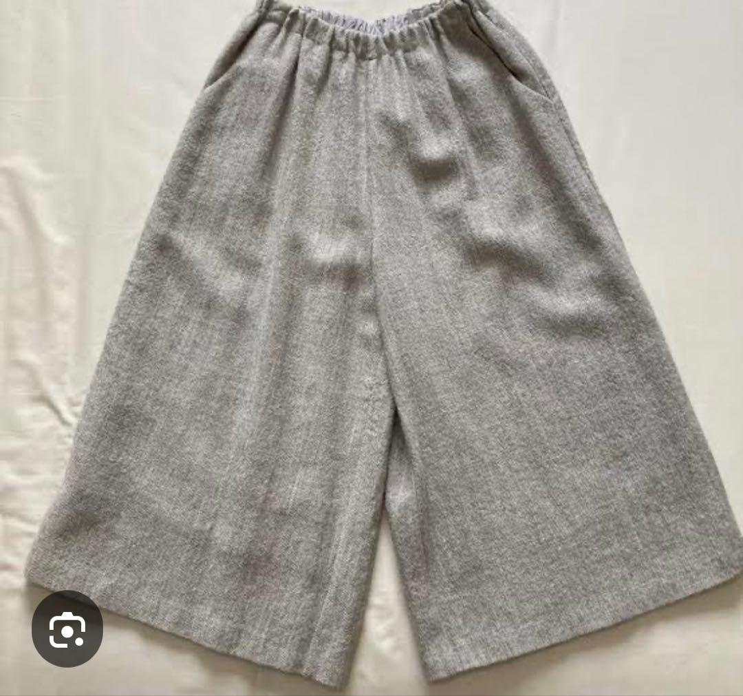 中川政七商店　ウール麻ツイードのロングキュロット　アイボリー