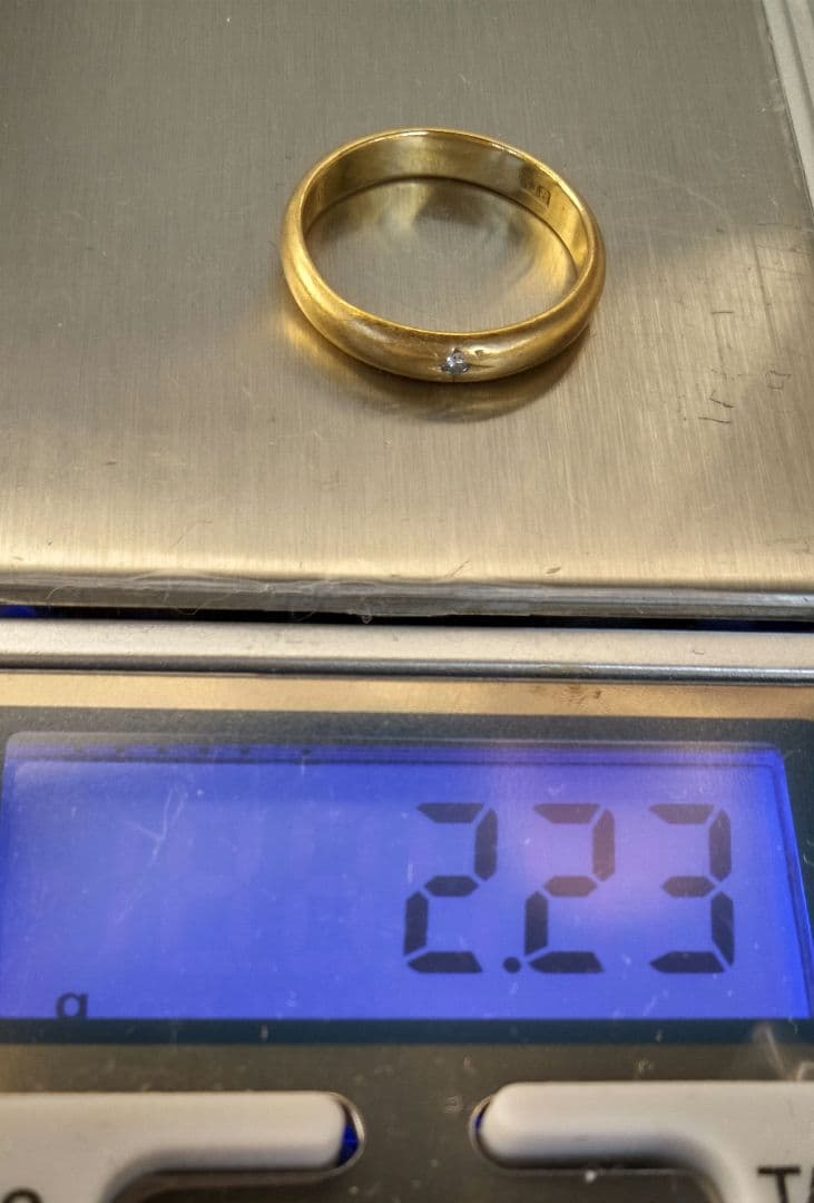 K18 yg メレダイヤ 甲丸リング 7号 2.23