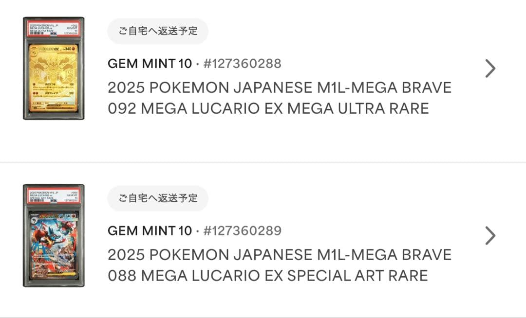 【PSA10 連番】メガルカリオex MUR SAR M1Lメガブレイブ